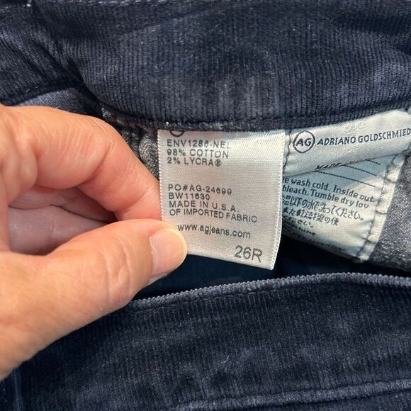 Adriano Goldschmied AG The Stevie Slim Straight Corduroy Pants Sz 26R Black - Picture 9 of 12